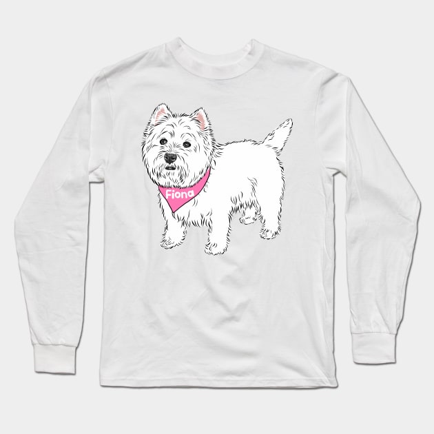 Fiona the westie - custom name (please message me BEFORE you place custom order) Long Sleeve T-Shirt by MichellePhong